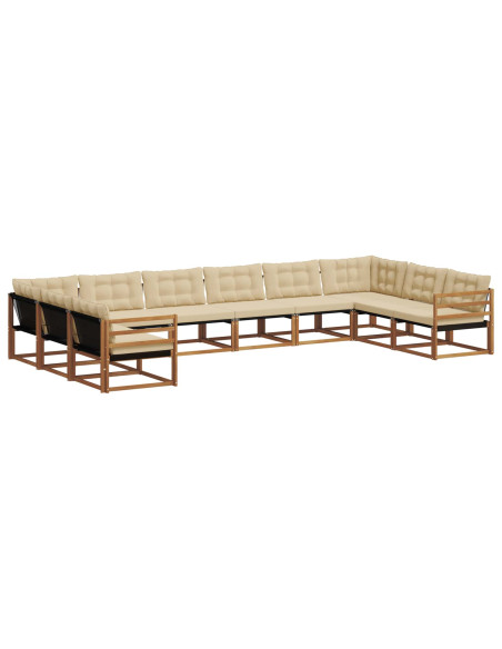 Set di divani con cuscino 10 pcs Naturale e Beige