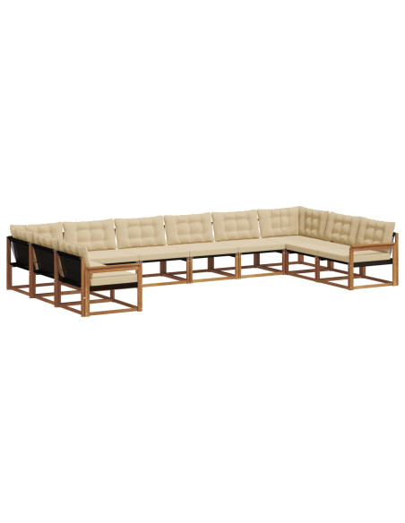 Set di divani con cuscino 10 pcs Naturale e Beige