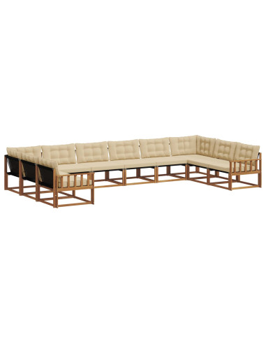 Set di divani con cuscino 10 pcs Naturale e Beige