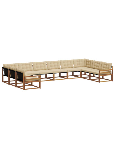 Set di divani con cuscino 10 pcs Naturale e Beige