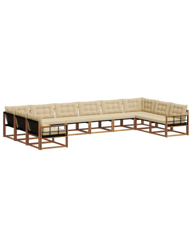 Set di divani con cuscino 10 pcs Naturale e Beige