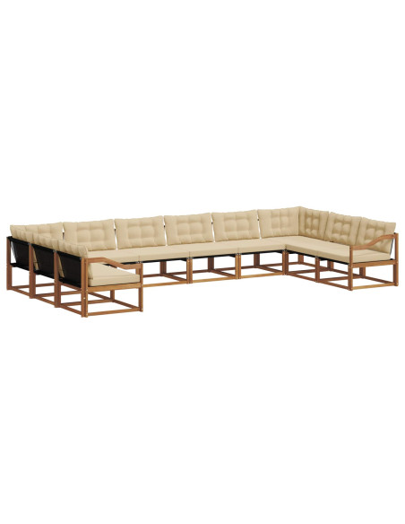 Set di divani con cuscino 10 pcs Naturale e Beige