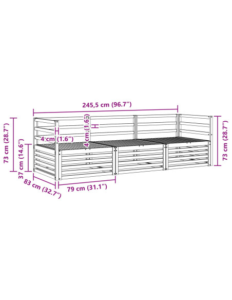 Set di divani 3 pcs Naturale
