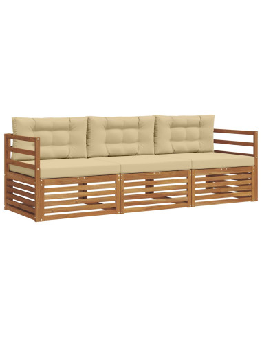 Set di divani con cuscino 3 pcs Naturale e Beige