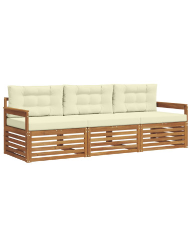 Set di divani con cuscino 3 pcs Naturale e Crema