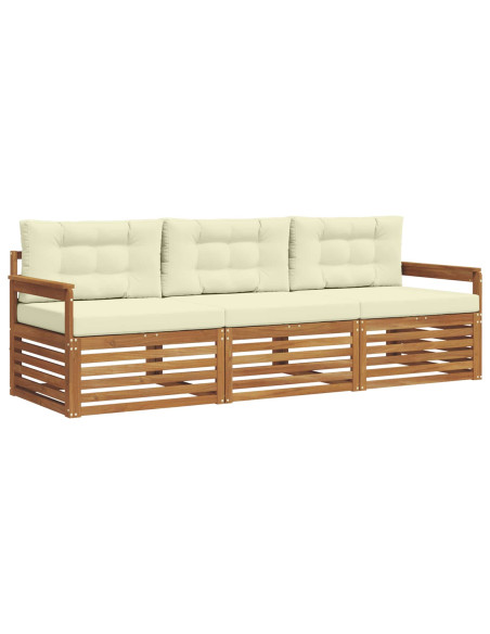 Set di divani con cuscino 3 pcs Naturale e Crema