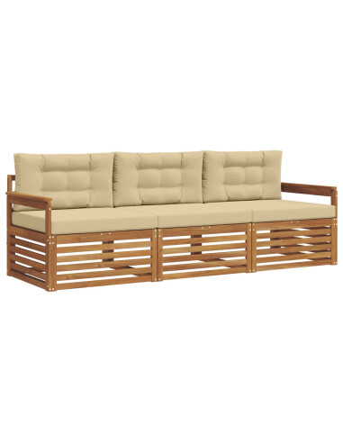 Set di divani con cuscino 3 pcs Naturale e Beige