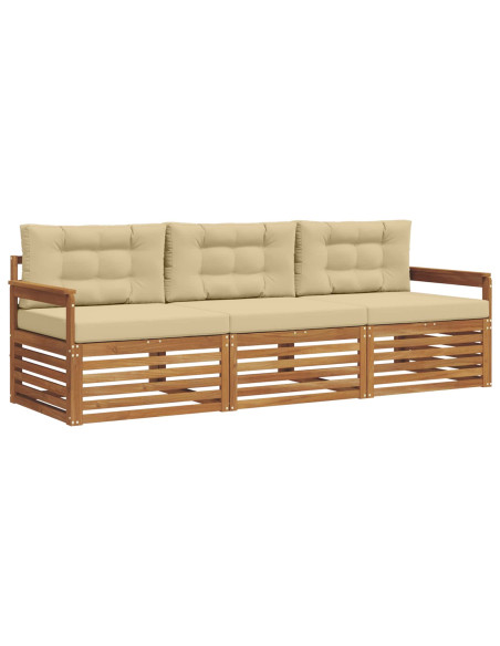 Set di divani con cuscino 3 pcs Naturale e Beige