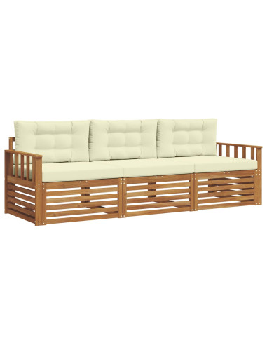 Set di divani con cuscino 3 pcs Naturale e Crema