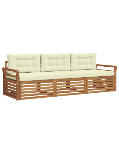 Set di divani con cuscino 3 pcs Naturale e Crema