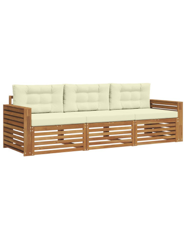 Set di divani con cuscino 3 pcs Naturale e Crema