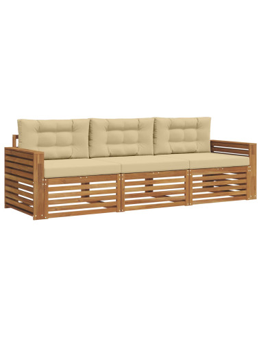 Set di divani con cuscino 3 pcs Naturale e Beige