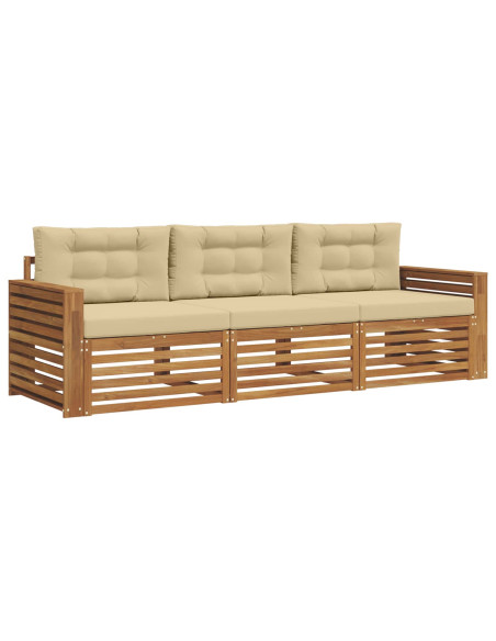 Set di divani con cuscino 3 pcs Naturale e Beige