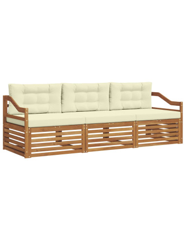 Set di divani con cuscino 3 pcs Naturale e Crema