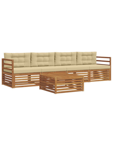 Set di divani con cuscino 5 pcs Naturale e Beige
