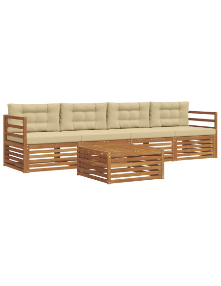 Set di divani con cuscino 5 pcs Naturale e Beige
