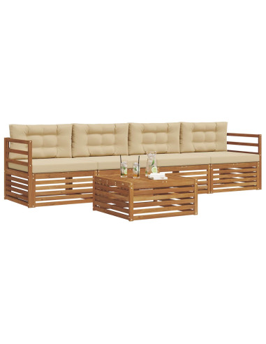 Set di divani con cuscino 5 pcs Naturale e Beige