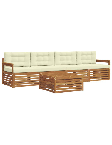 Set di divani con cuscino 5 pcs Naturale e Crema
