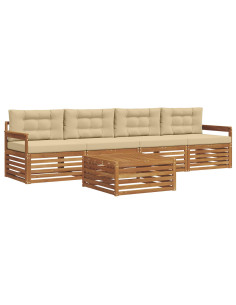 Set di divani con cuscino 5 pcs Naturale e Beige 2