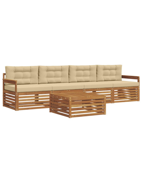 Set di divani con cuscino 5 pcs Naturale e Beige