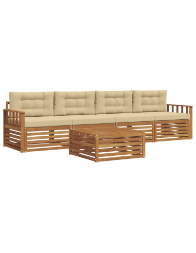 Set di divani con cuscino 5 pcs Naturale e Beige