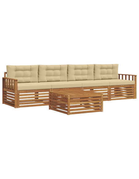 Set di divani con cuscino 5 pcs Naturale e Beige
