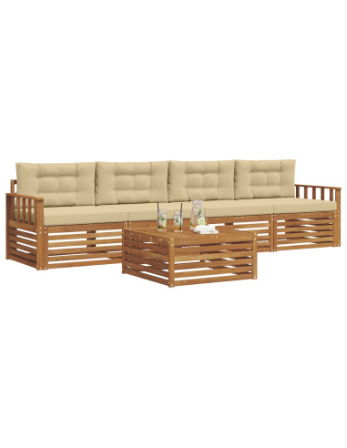 Set di divani con cuscino 5 pcs Naturale e Beige