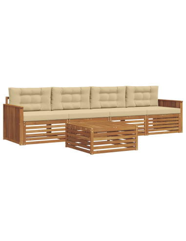Set di divani con cuscino 5 pcs Naturale e Beige