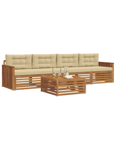 Set di divani con cuscino 5 pcs Naturale e Beige