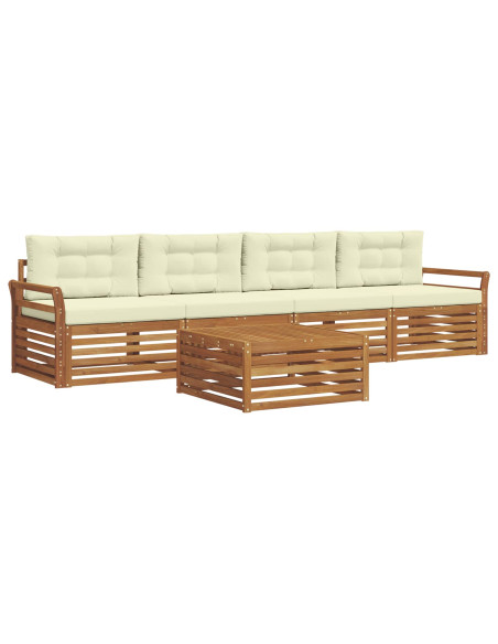 Set di divani con cuscino 5 pcs Naturale e Crema