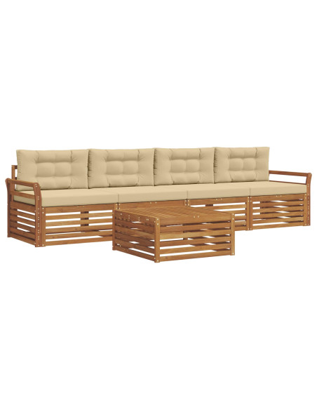 Set di divani con cuscino 5 pcs Naturale e Beige