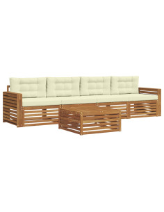 Set di divani con cuscino 5 pcs Naturale e Crema 2