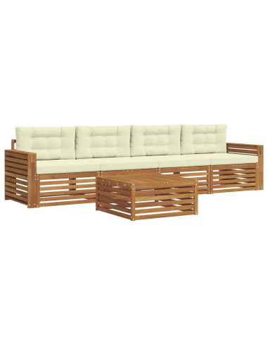 Set di divani con cuscino 5 pcs Naturale e Crema