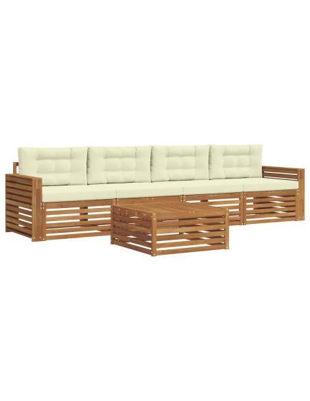 Set di divani con cuscino 5 pcs Naturale e Crema