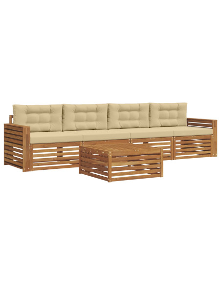 Set di divani con cuscino 5 pcs Naturale e Beige