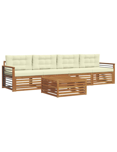 Set di divani con cuscino 5 pcs Naturale e Crema