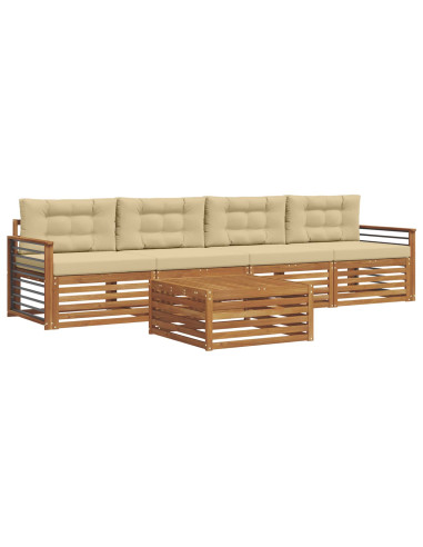 Set di divani con cuscino 5 pcs Naturale e Beige