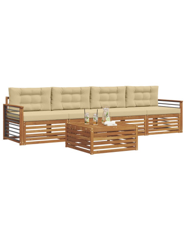 Set di divani con cuscino 5 pcs Naturale e Beige