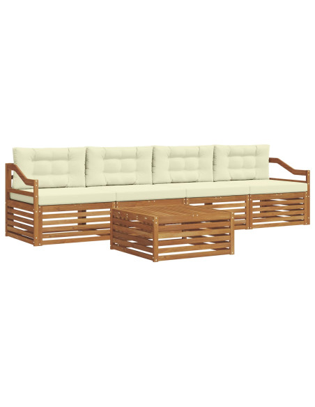 Set di divani con cuscino 5 pcs Naturale e Crema