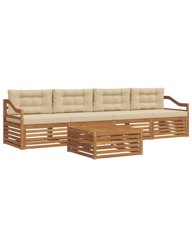 Set di divani con cuscino 5 pcs Naturale e Beige
