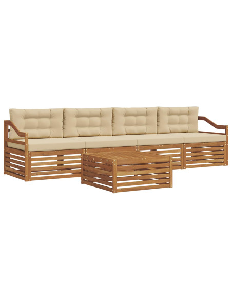 Set di divani con cuscino 5 pcs Naturale e Beige