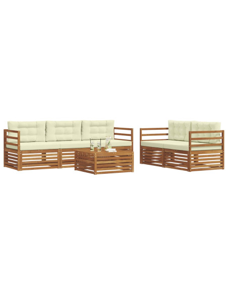Set di divani con cuscino 6 pcs Naturale e Crema