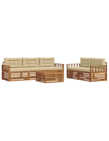 Set di divani con cuscino 6 pcs Naturale e Beige