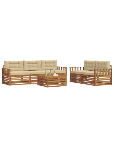 Set di divani con cuscino 6 pcs Naturale e Beige