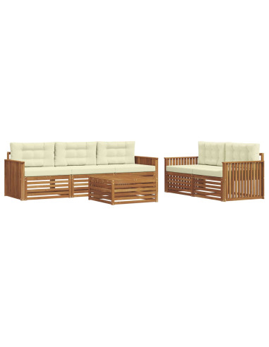 Set di divani con cuscino 6 pcs Naturale e Crema