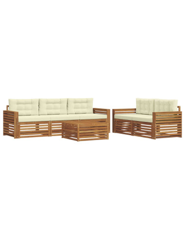 Set di divani con cuscino 6 pcs Naturale e Crema