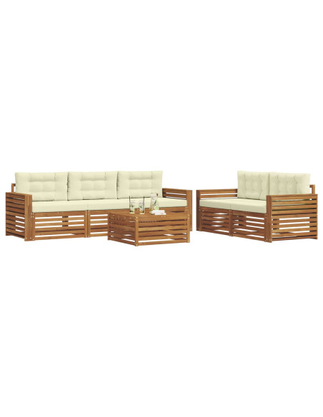 Set di divani con cuscino 6 pcs Naturale e Crema
