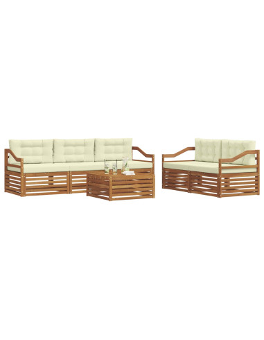 Set di divani con cuscino 6 pcs Naturale e Crema
