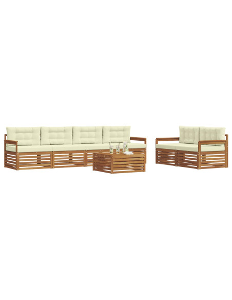 Set di divani con cuscino 7 pcs Naturale e Crema