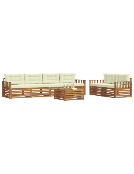 Set di divani con cuscino 7 pcs Naturale e Crema